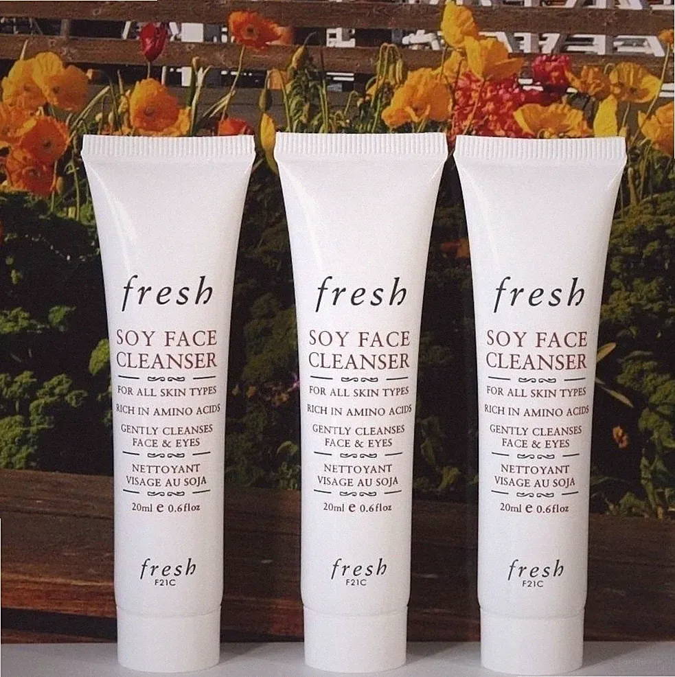 3 x Fresh Soy Face Cleanser - 20ml / 0.6oz Each - Travel Size New
