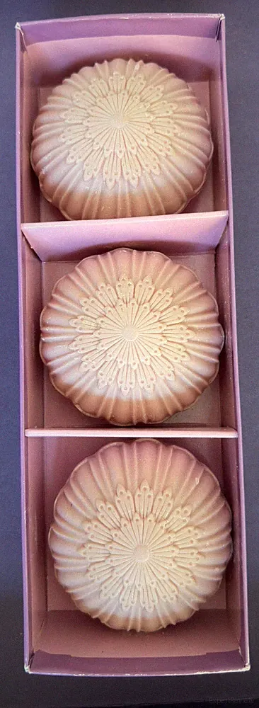 AVON ELUSIVE Purple Perfumed SOAP Mandala Design 3 Shaped Piece Set (3 oz each)