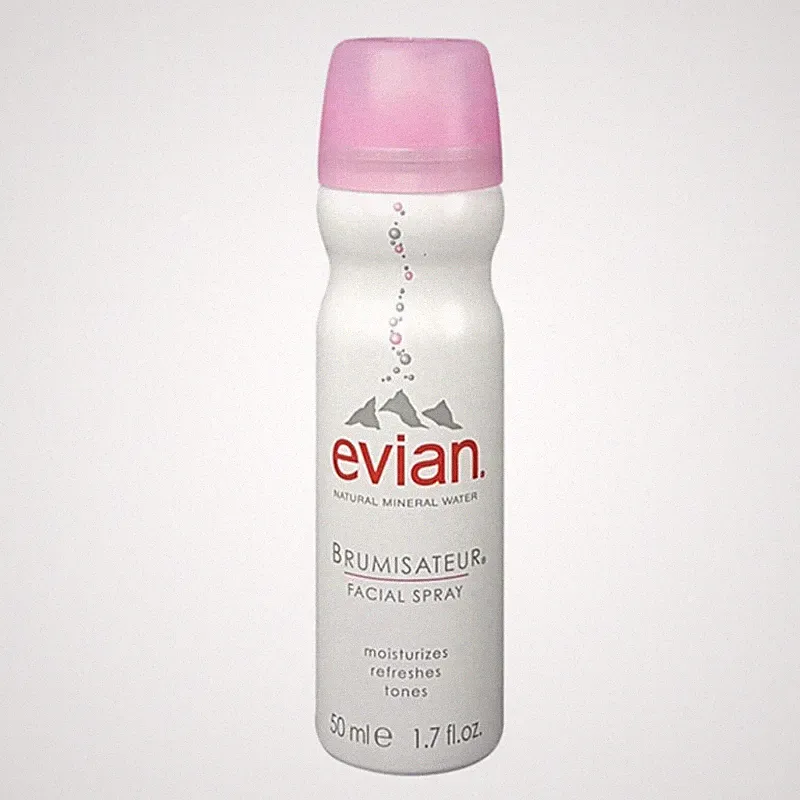 Evian Natural Mineral Water Facial Spray Moisturizes Refreshes Tones 50ml