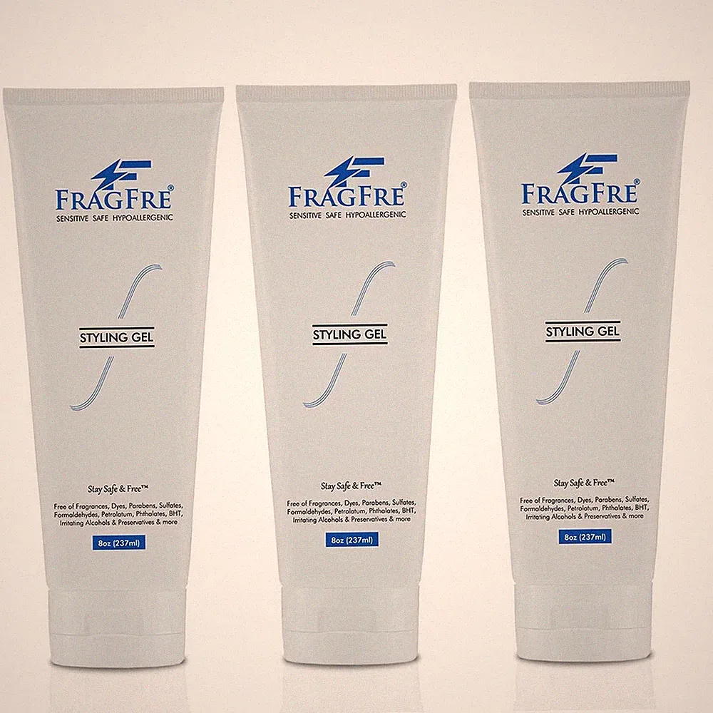 FRAGFRE Hair Styling Gel 8 oz (3-Pack Gift Set) - Fragrance Free Paraben Free...