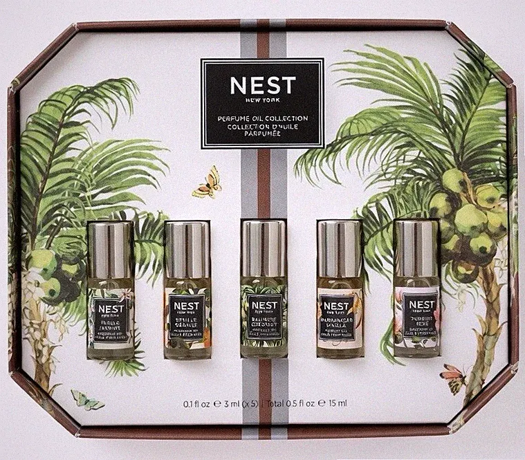 NEST Perfume Oil Set 5x3ml Rollerball Orange Jasmine Vanilla Rose Coconut Gift